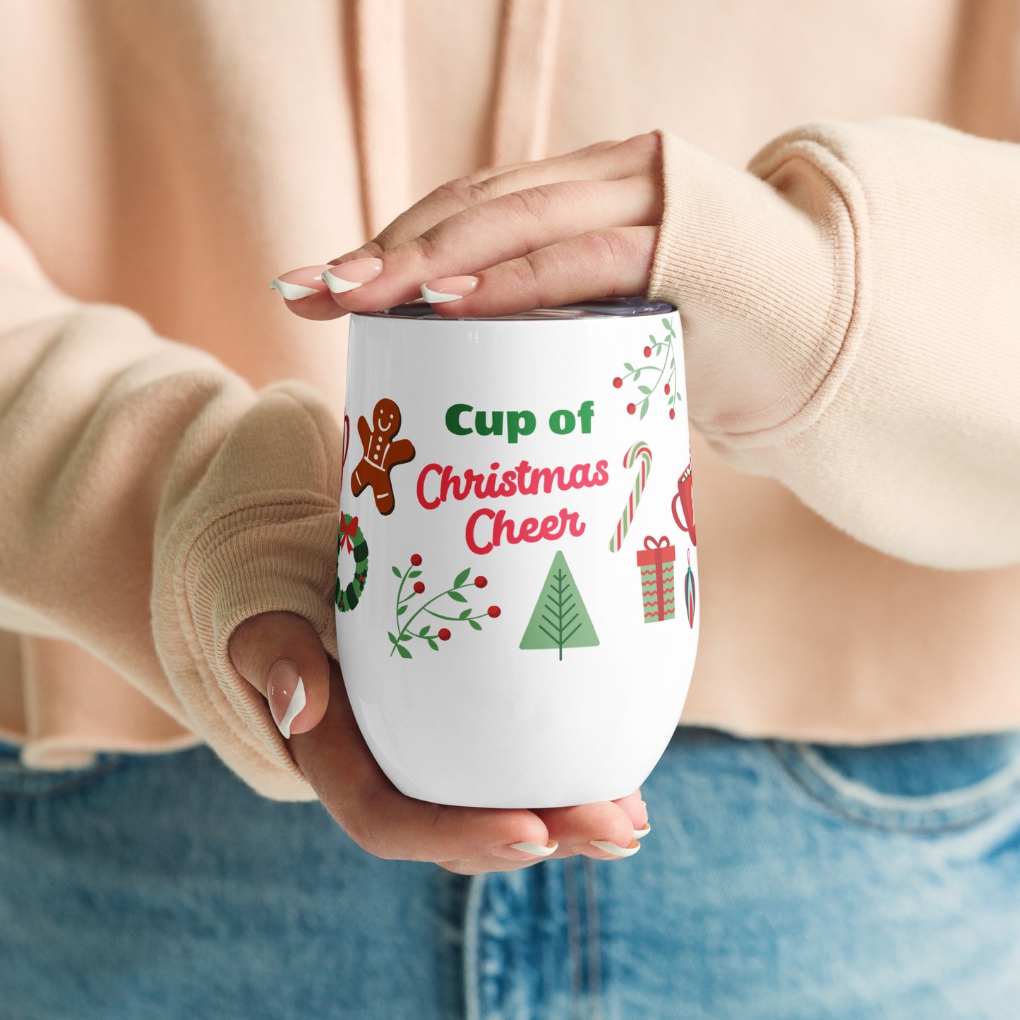 Cup of Christmas Cheer Wine Tumbler