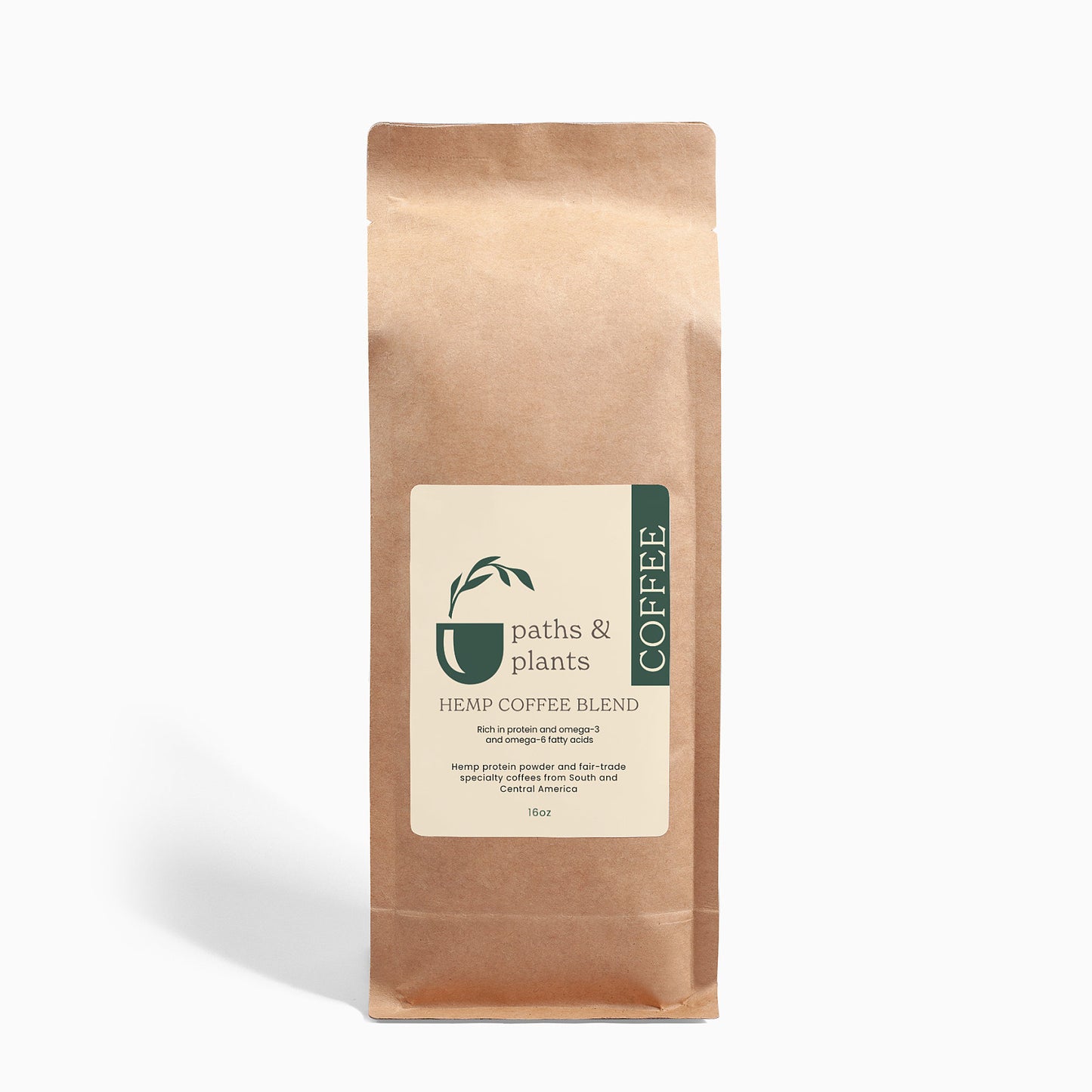 Paths & Plants Organic Hemp Coffee Blend - Medium Roast 16oz